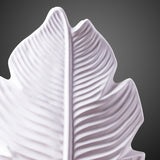 White Ceramic Leaf Sculpture Vase Set