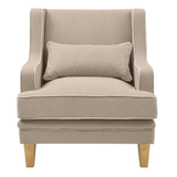 Alexandra Occasional Chair Natural with White Piping