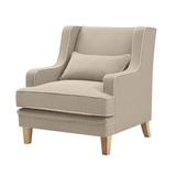 Alexandra Occasional Chair Natural with White Piping