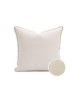 Beige Textured Fabric with Border Cushion