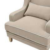 Alexandra Occasional Chair Natural with White Piping