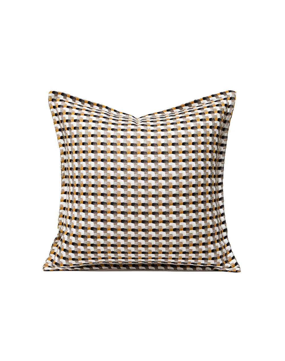 Houndstooth Pattern Velvet with Border Cushion