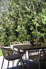 Natural 4 Seater Woven Outdoor Lounge Dining Table & Chair Set