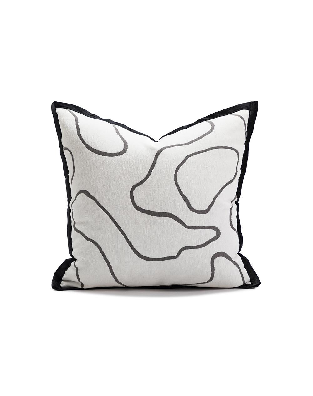 Abstract Pattern Embroidered Velvet Cushion