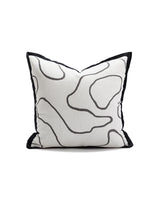 Abstract Pattern Embroidered Velvet Cushion